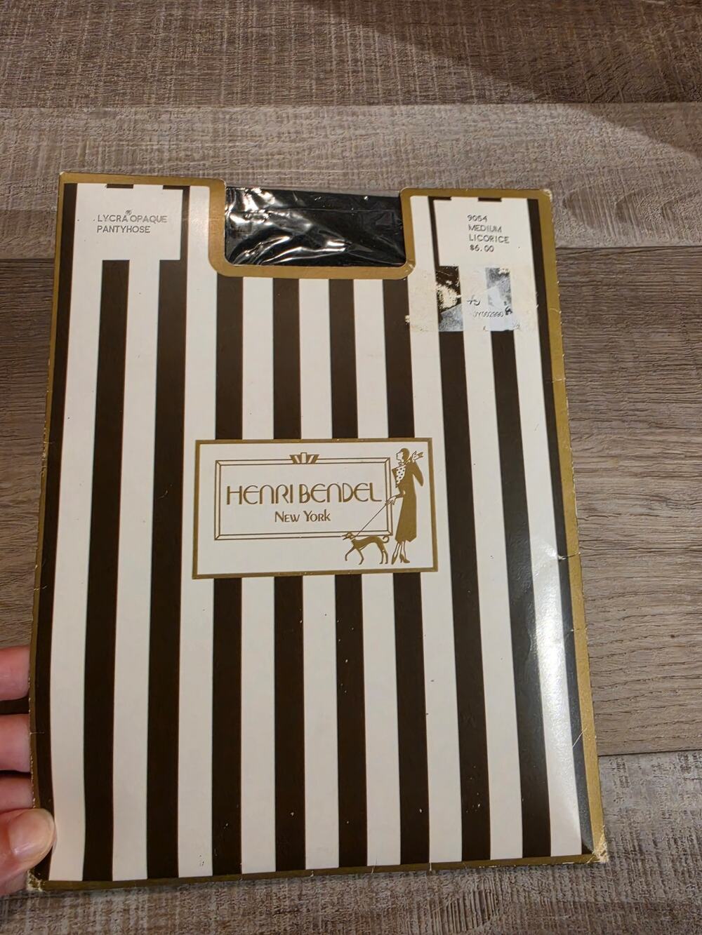 Vintage Henri Bendel Pantyhose Medium Licorice Black New in Package